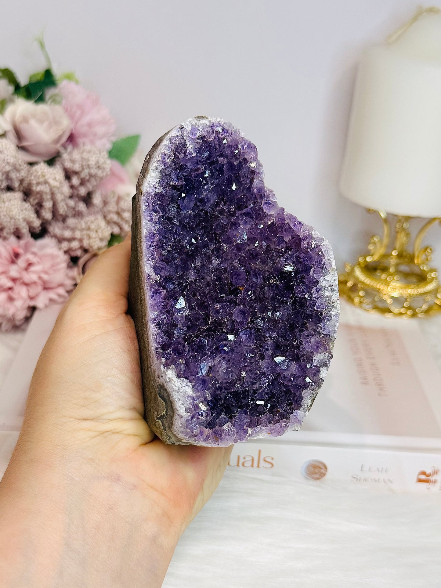 High Grade Deep Purple Amethyst Base Cut Cluster 10cm 519g