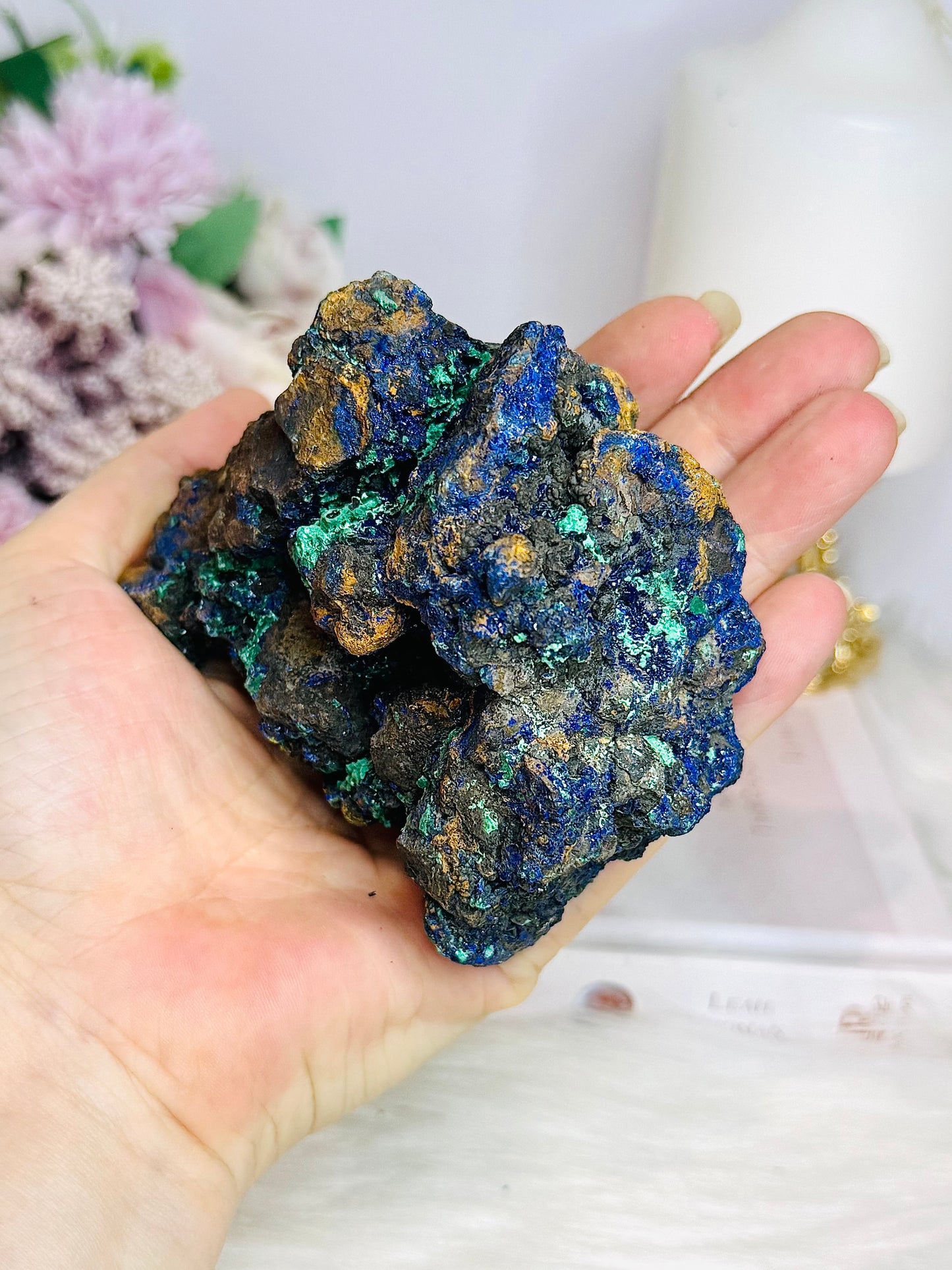 Natural Azurite with Malachite Specimen 417g