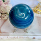 Gorgeous Large 702gram Blue Agate (dyed) Sphere On Stand