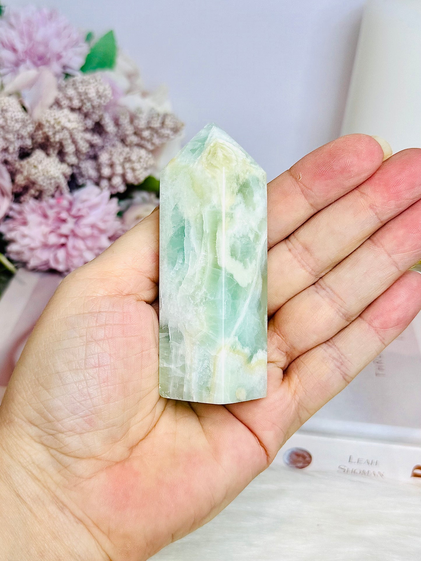 Pistachio Calcite Tower 8.5cm
