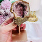 Simply Spectacular Pink Amethyst Druzy Geode on Rose Gold Stand From Brazil 11.5cm