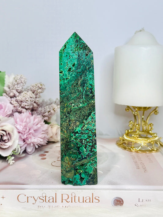 Natural Azurite Malachite Tower 15cm