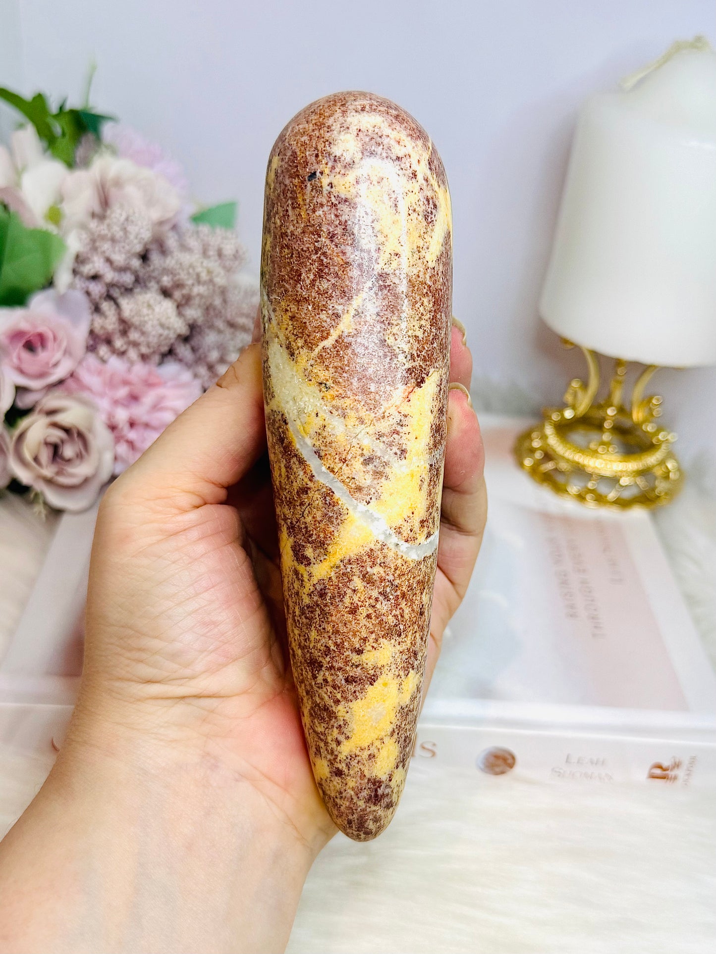 Large Pink Tourmaline Chunky Massage Wand 16cm 370g