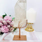 A Master Healer ~ Beautiful Large Chunky 20cm 607gram Clear Quartz Point On Rose Gold Stand From Brazil