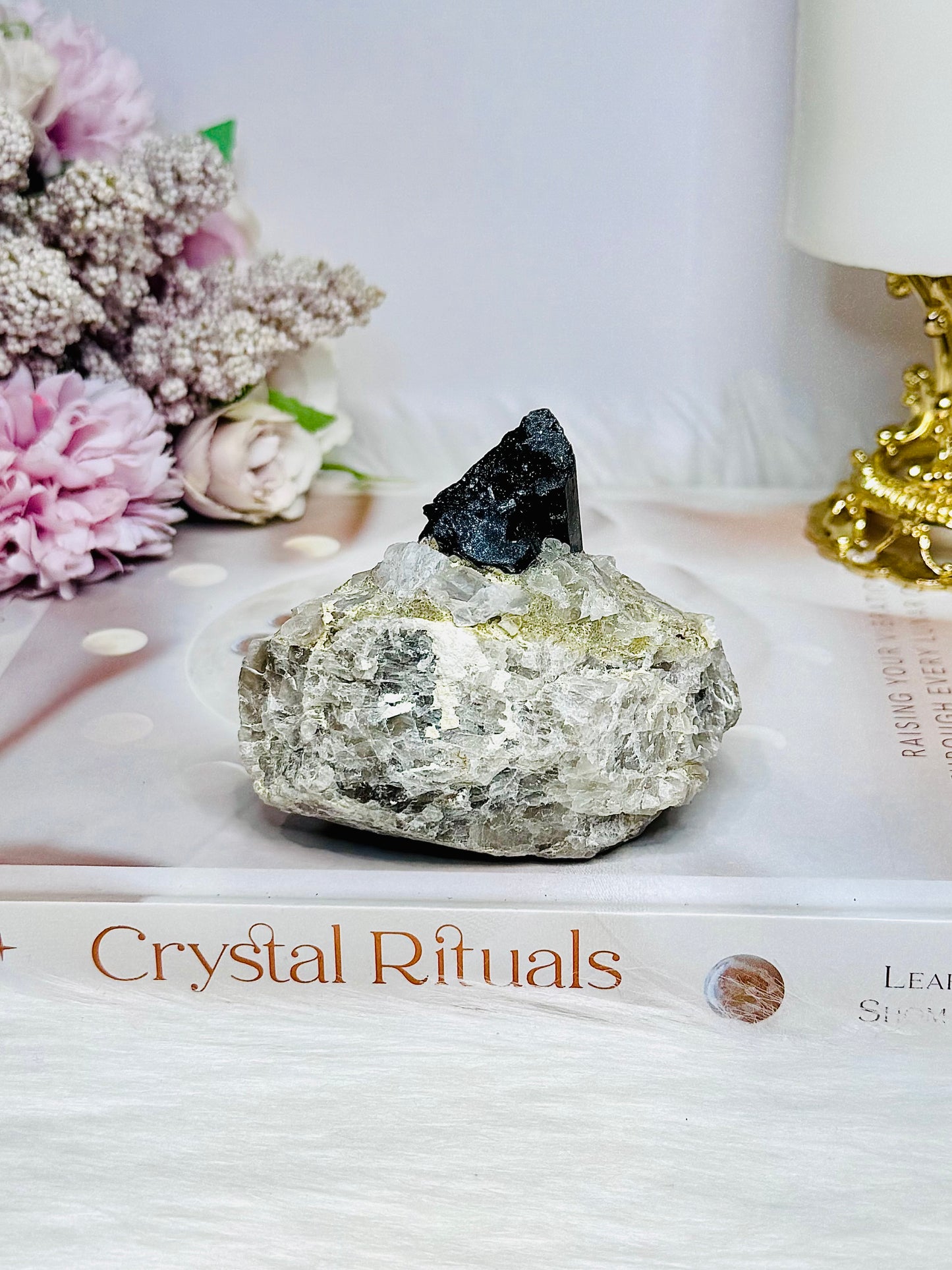 Natural Large Black Tourmaline on Matrix 201g