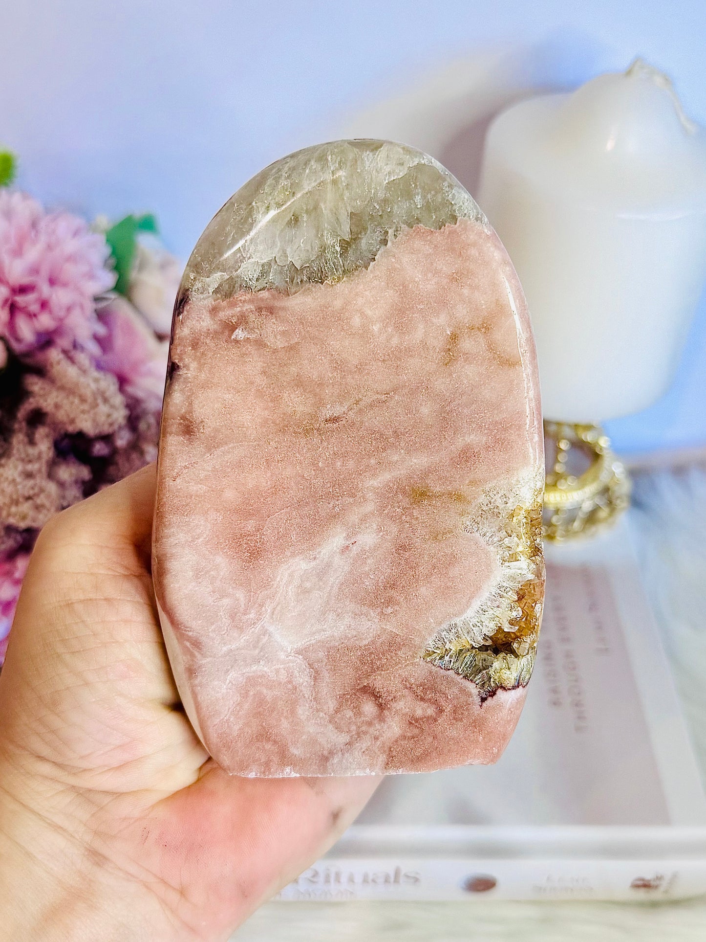 Fabulous Natural Polished Druzy Pink Amethyst Freeform | Slab 12cm From Argentina