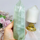 Large Green Fluorite Tower with Rainbows 15.5cm 650g
