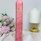 Rare Large Thulite Tower with Epidote Inclusions 20.5cm