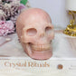 Large Pink Opal Carved Skull 10cm 828g
