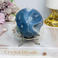 Rare Blue Coral Fossil Sphere on Stand 305g