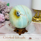 Large Caribbean Calcite Sphere 829g On Stand