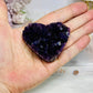 High Grade Deep Purple Amethyst Carved Heart 6cm