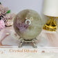 Large High Grade Agate Sphere with Rainbows on Stand 733g