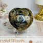 Black Moonstone Puffy Heart with Flash 249g