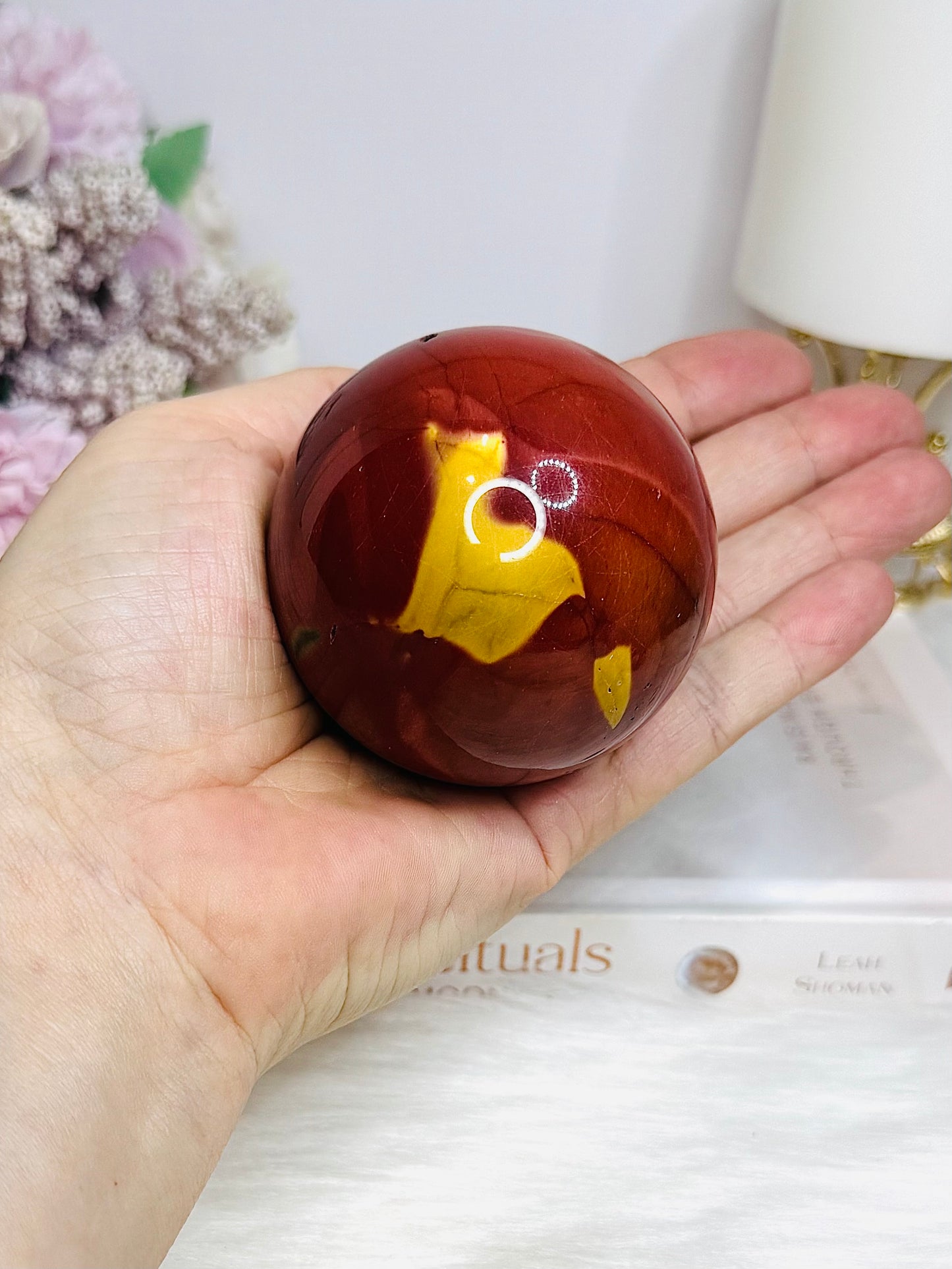 Mookaite Jasper Sphere on Stand 301g