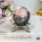 High Grade Pink Tourmaline Sphere on Stand 199g
