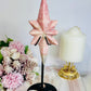 Natural Pink Opal Carved Polaris Star On Stand 24.5cm