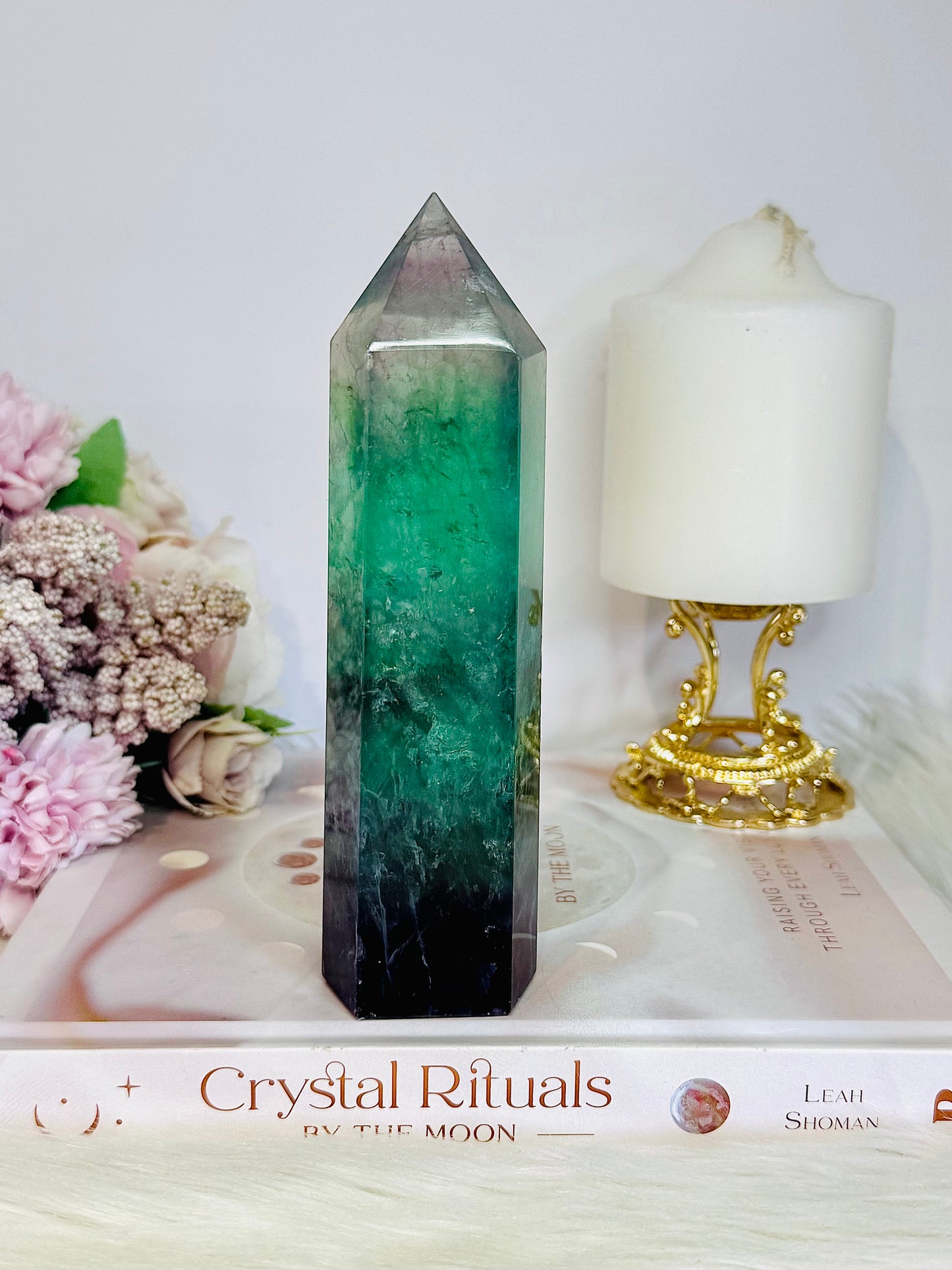 Incredibly Gorgeous Chunky Large Fluorite Tower 16cm