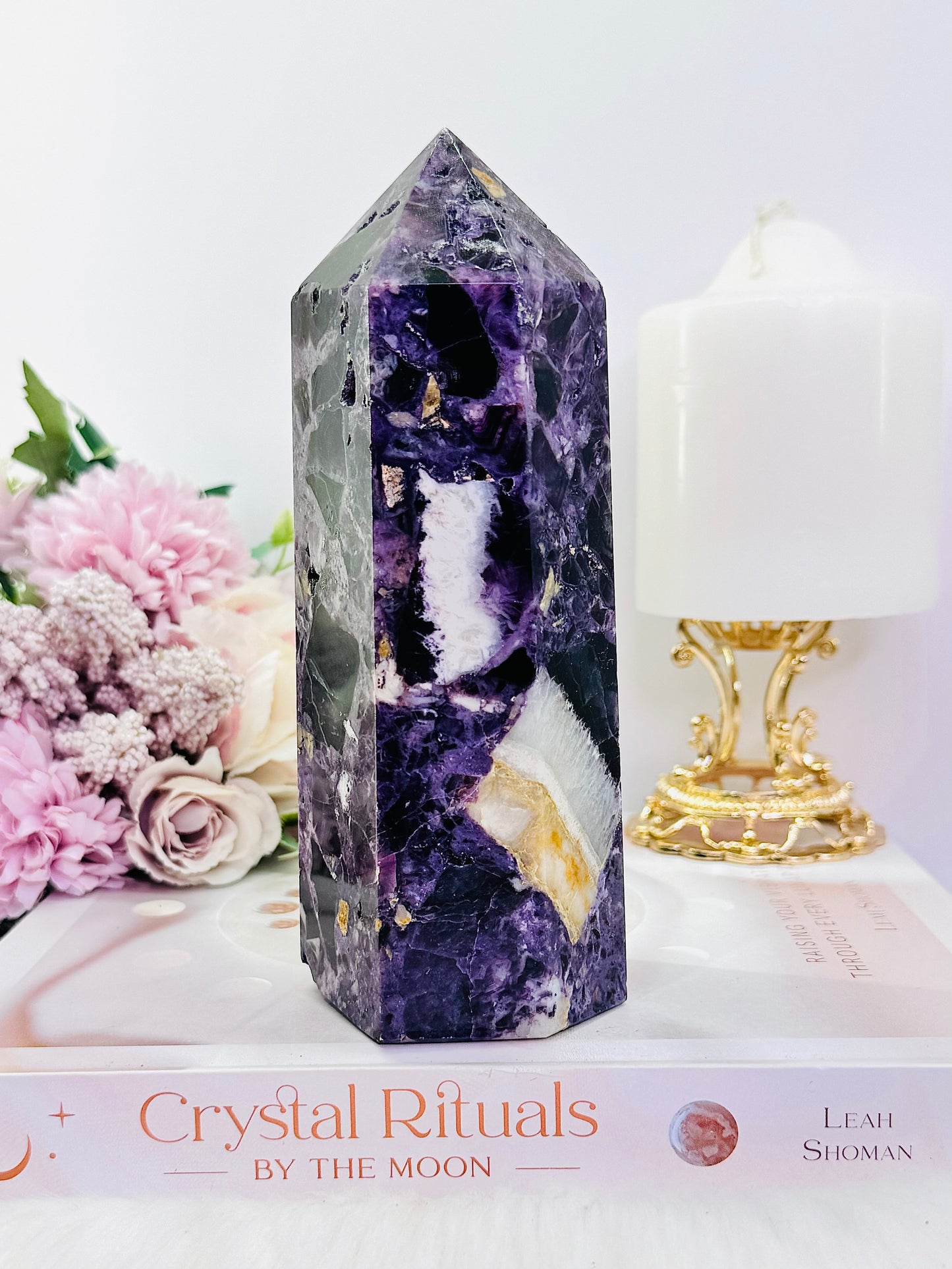 Classy & Truly Fabulous Large 16cm Chunky 865gram Purple Root Fluorite Tower ~ A Stunning Piece