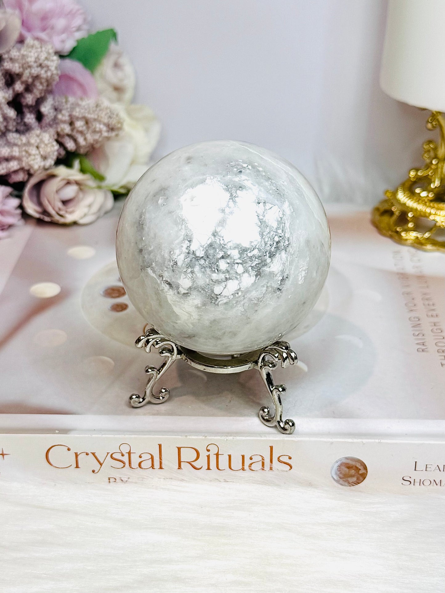 Large Howlite Sphere on Stand 726g