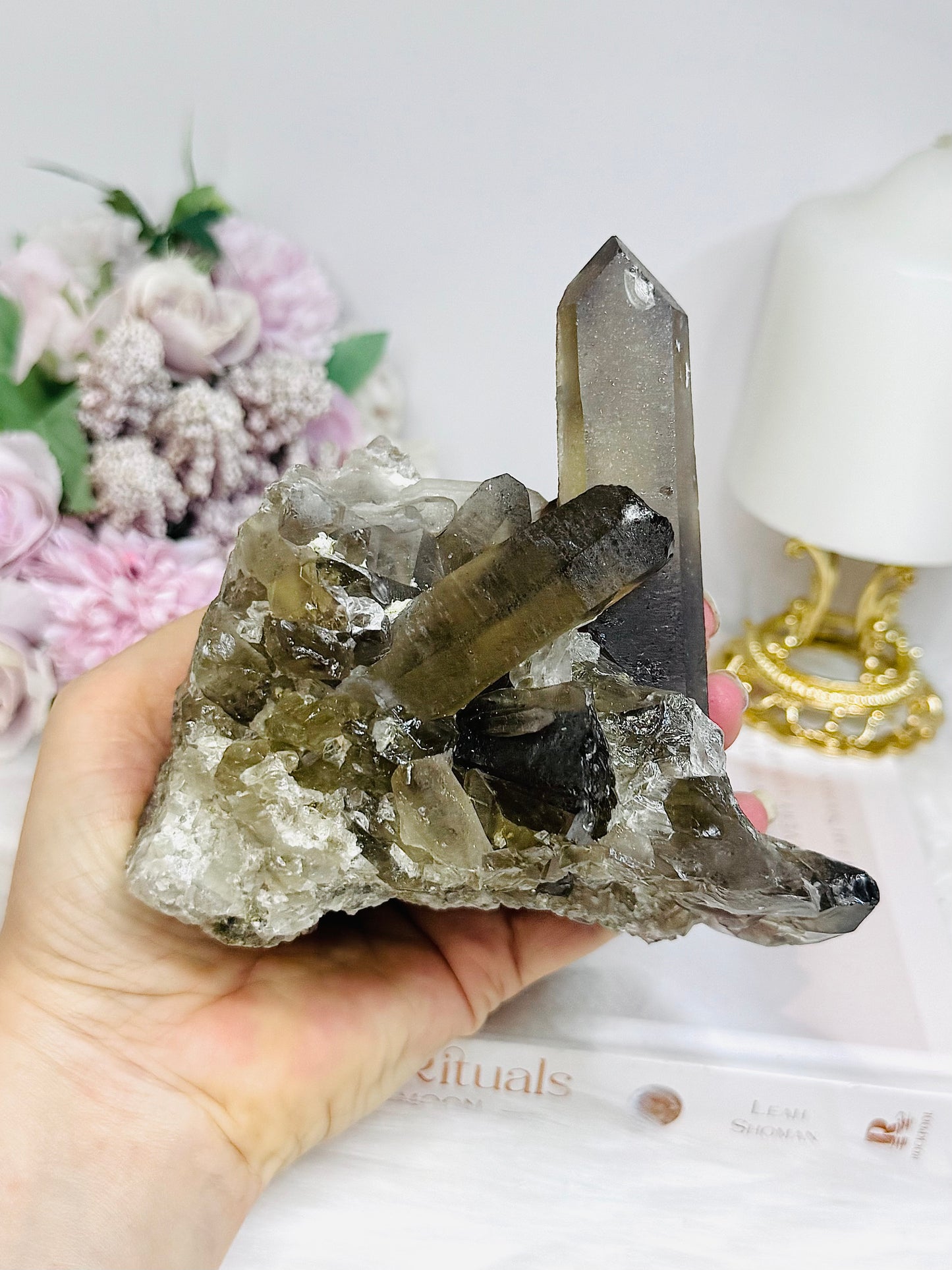 Brazilian Smokey Quartz Cluster 728g 13cm