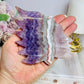 Agate X Amethyst Carved Indian Head on Stand 16.5cm