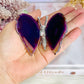 Beautiful Purple Agate Silver Butterfly