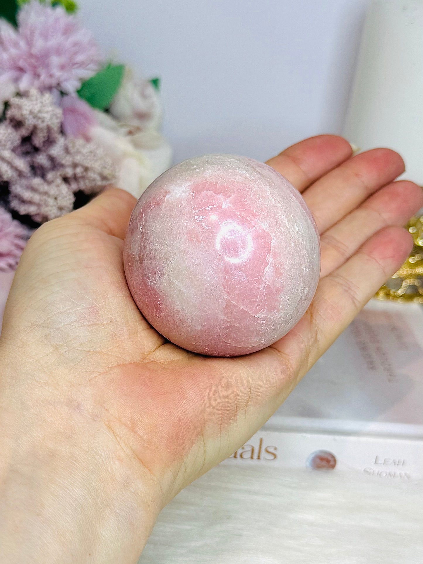 Pink Opal Sphere On Stand 288g