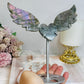 Purple Labradorite Heart with Wings ~ Each piece is full of flash 18cm