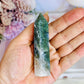 Green Moss Agate Druzy Tower 8.5cm