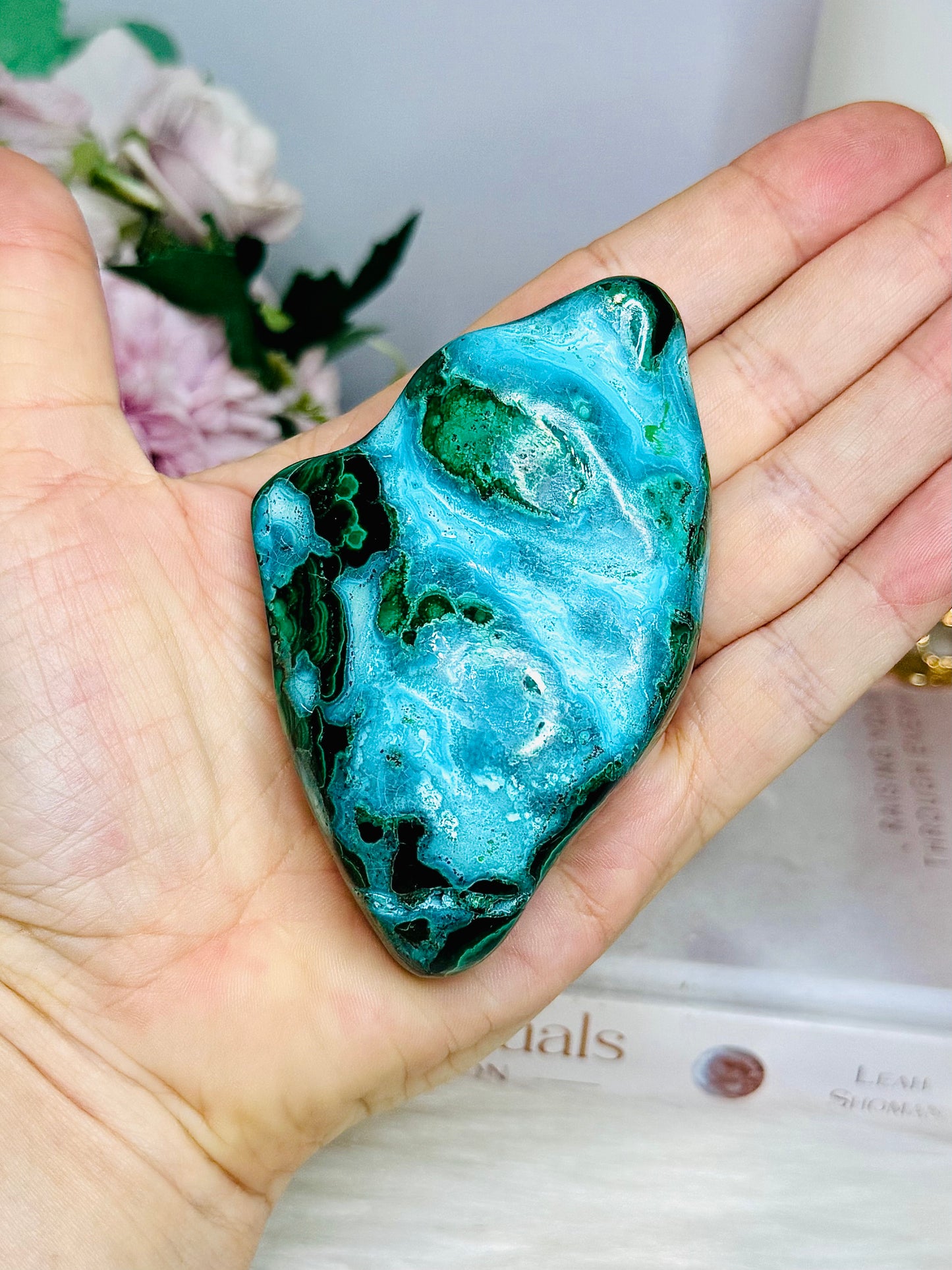 Large Malachite | Chrysocolla Polished Natural Freeform 8.5cm 172g