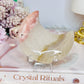 Pink Amethyst In Quartz Moon 8.5cm On Stand