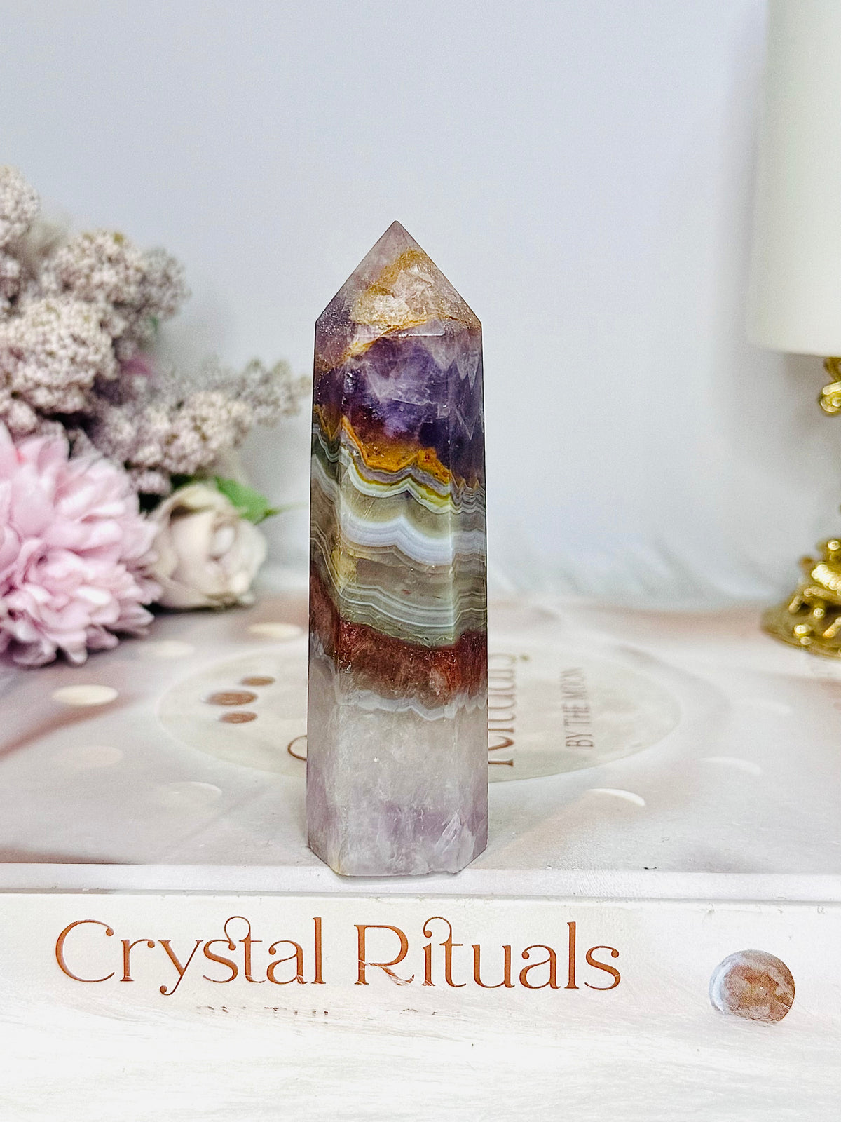 Crazy Lace Amethyst Tower 9cm