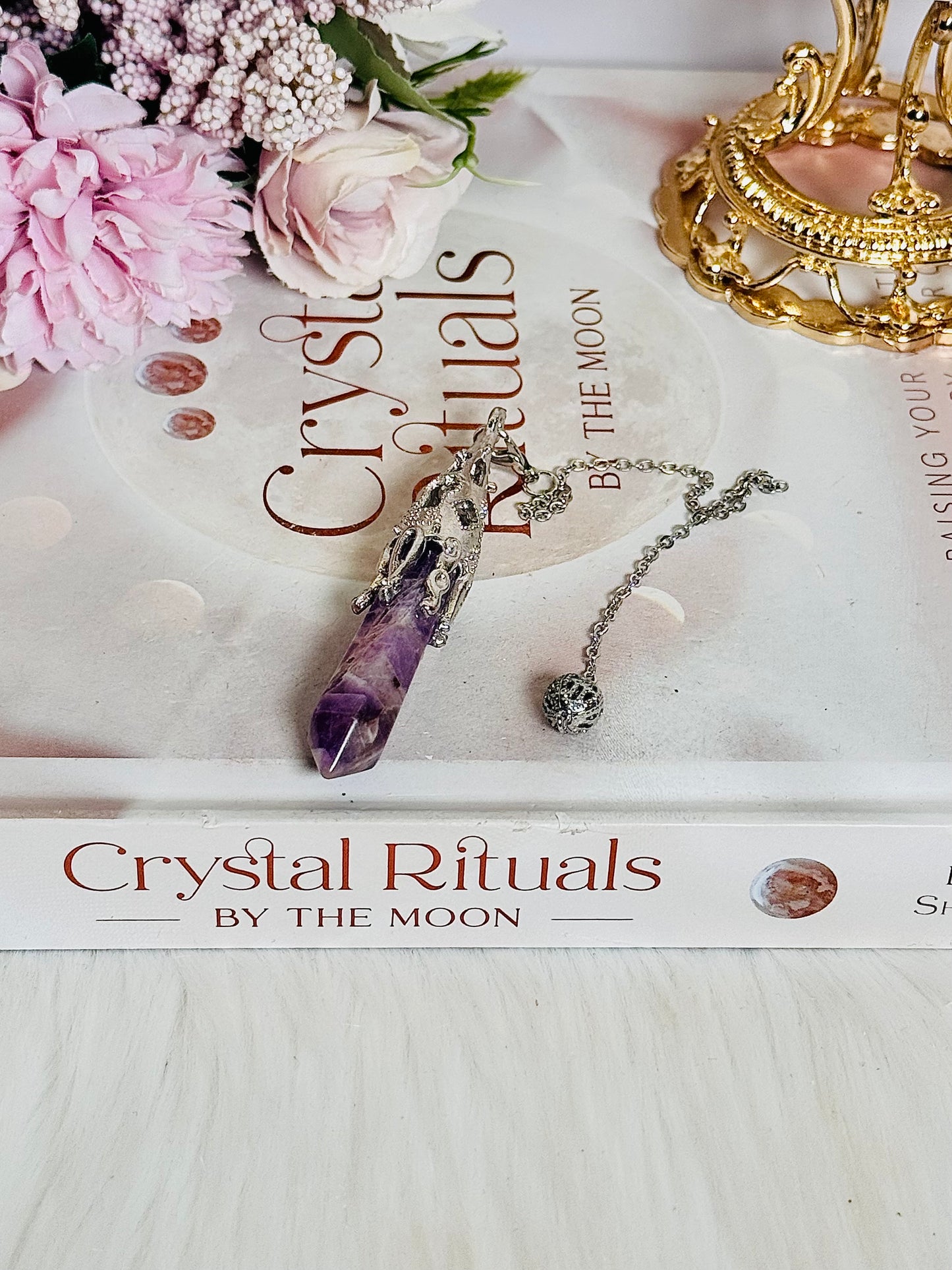 Amethyst Pendulum In Organza Gift Bag