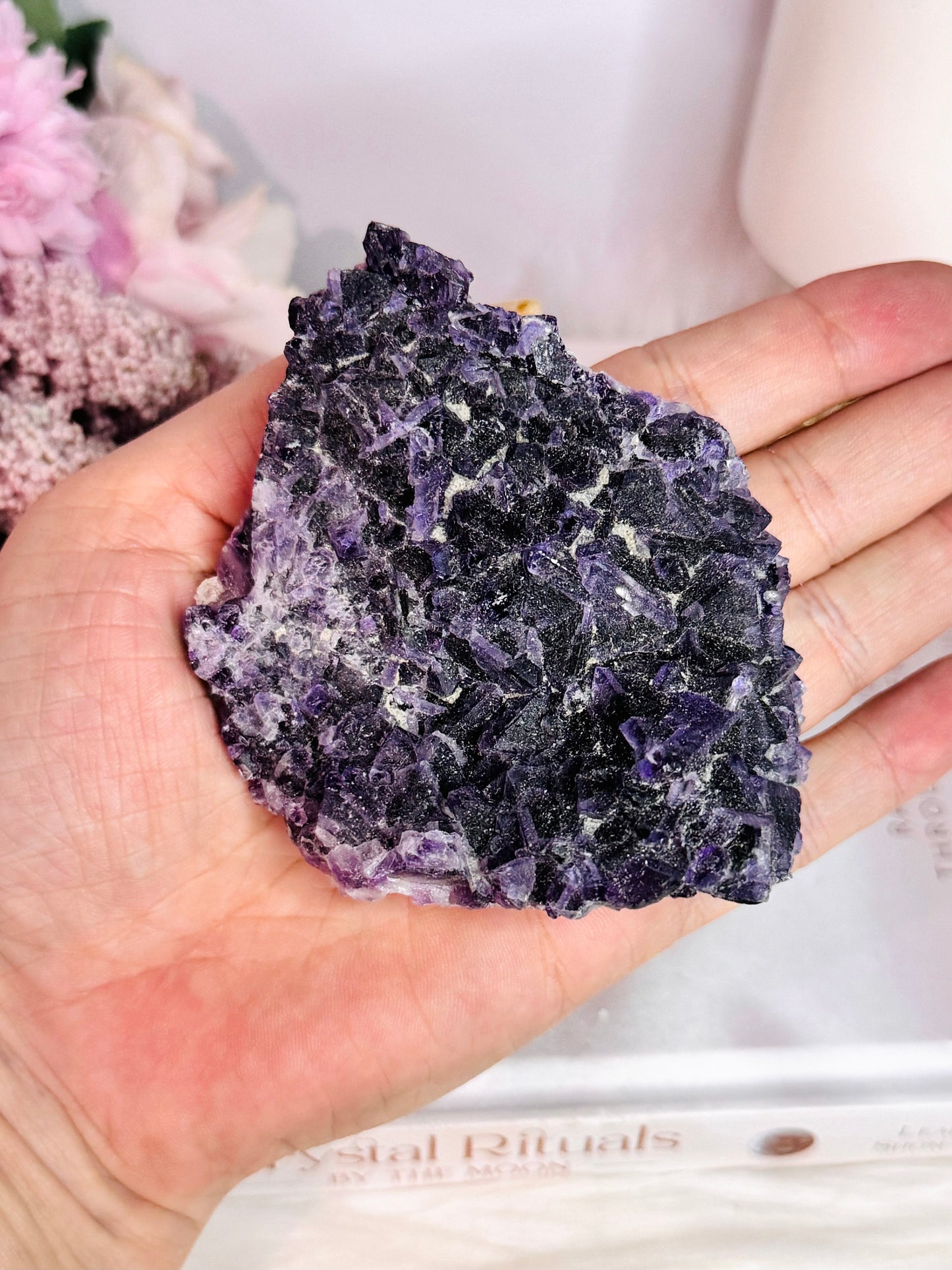 Natural Deep Purple Fluorite Specimen 9.5cm