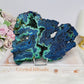 High Grade Azurite Slab with Malachite Inclusions on Stand 16cm 508g