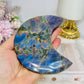 High Grade Large Labradorite Carved Moon Full of Flash 19.5cm
