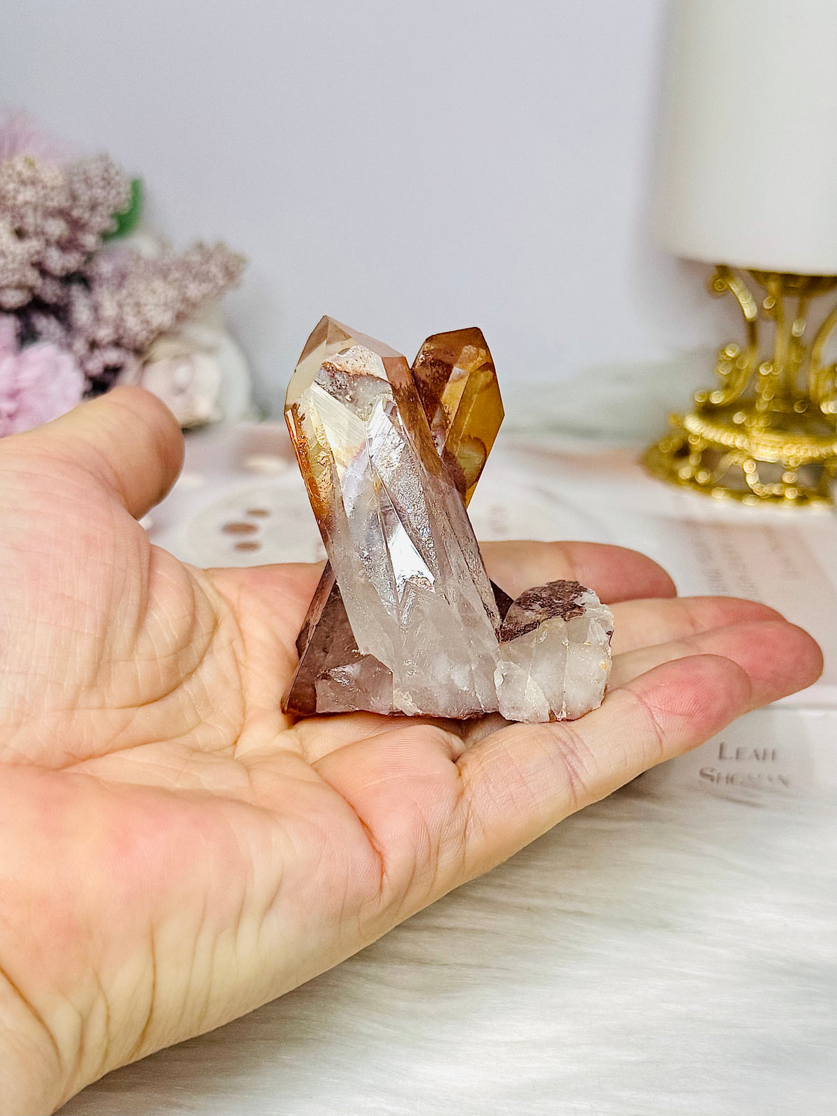 Red & Clear Quartz Cluster 6cm