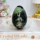 Moss Agate Egg On Stand 7cm