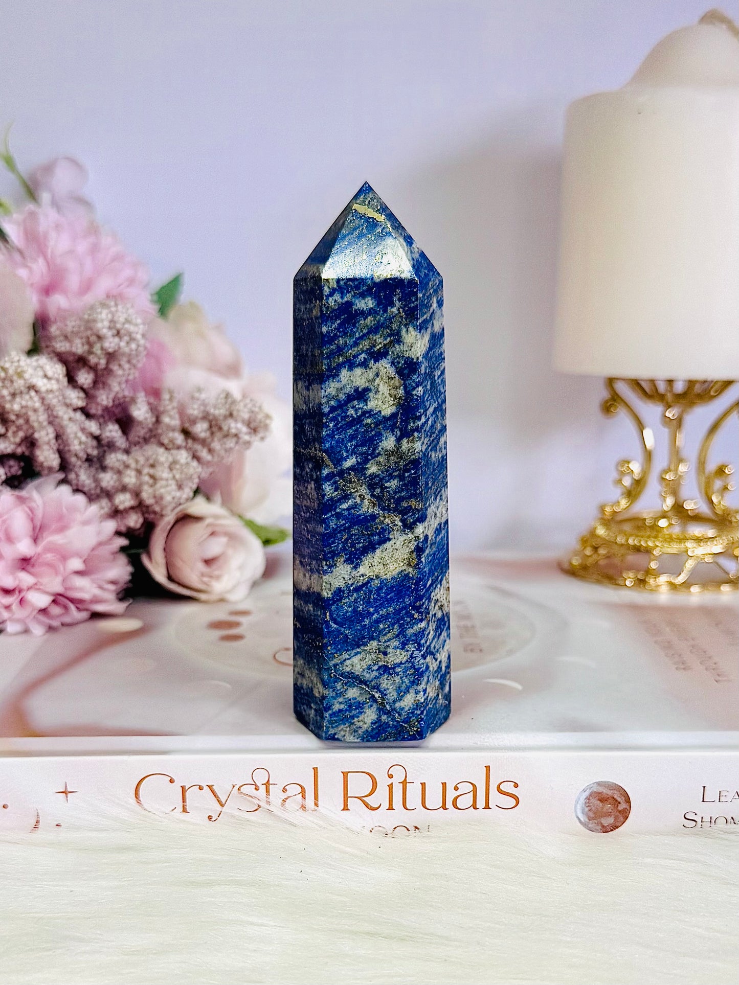 Natural 11cm Lapis Lazuli Carved Tower