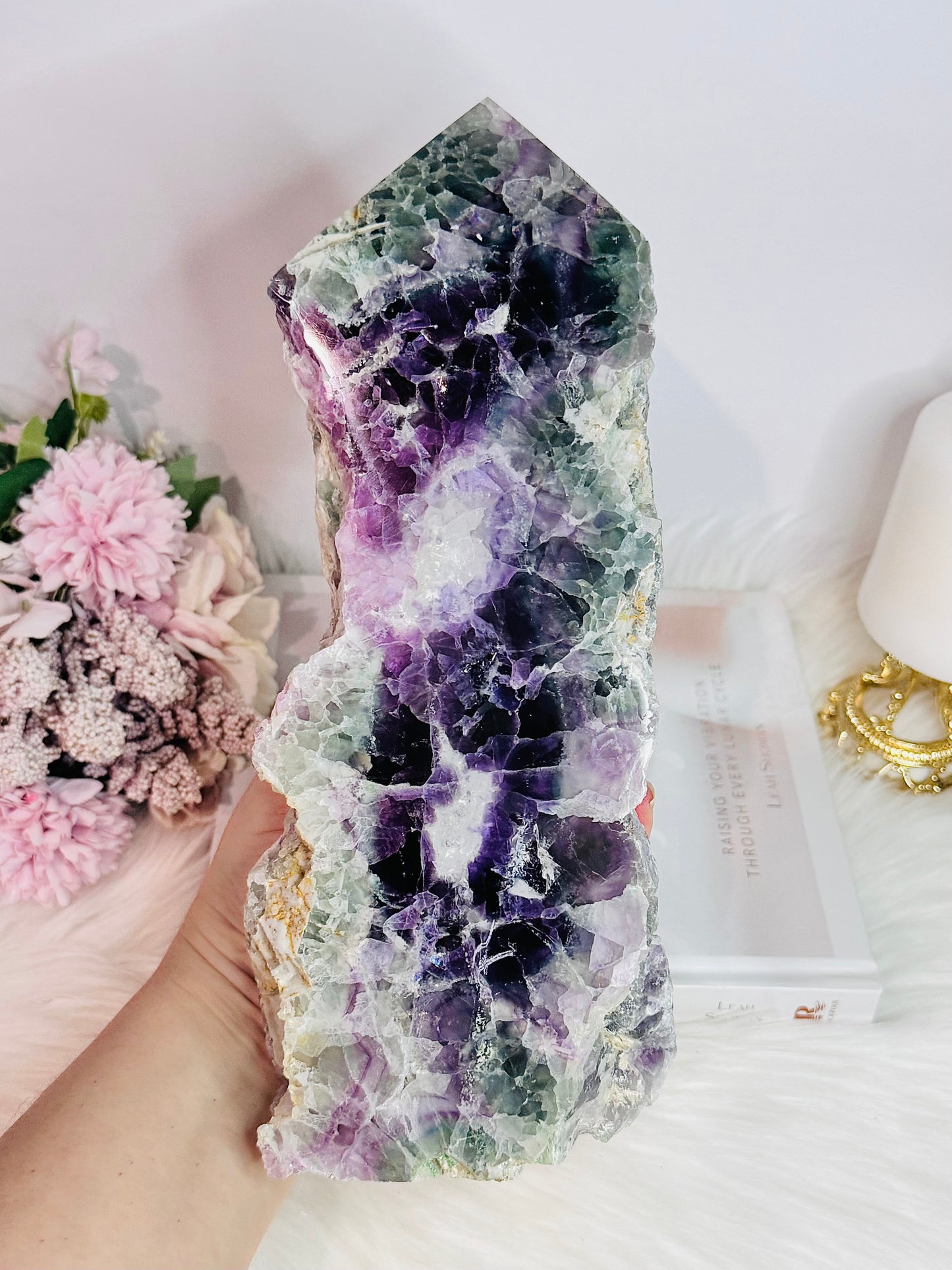 WOW!!! Huge 25cm Natural Rainbow Fluorite Tower | Freeform 2.38KG