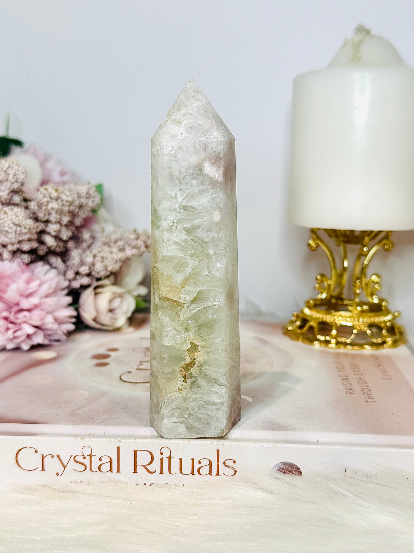 Druzy Flower Agate Tower 13cm