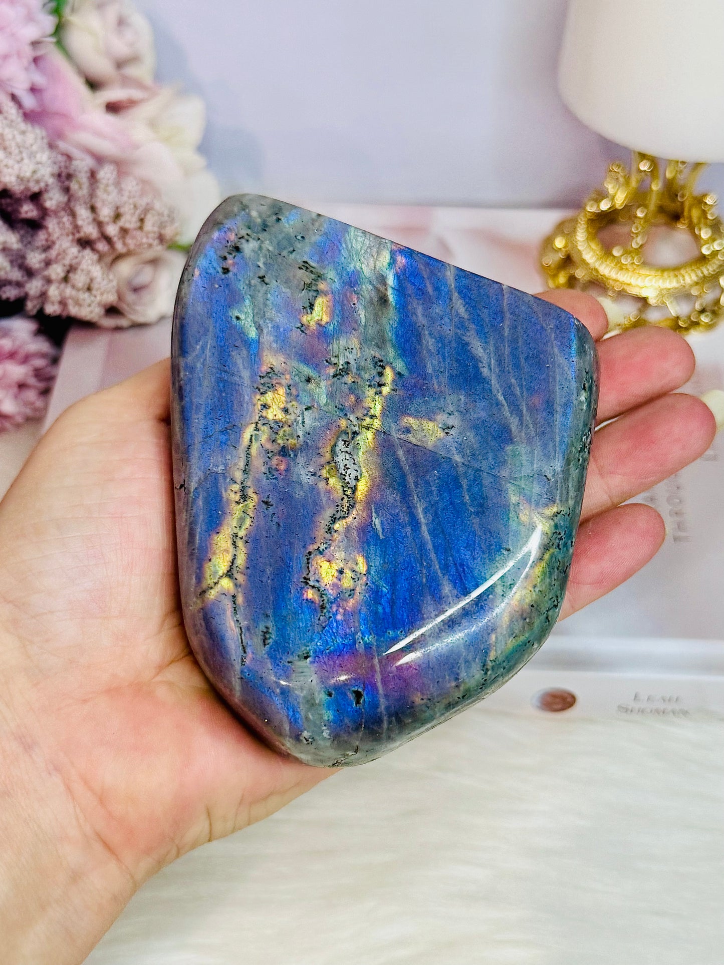 Incredibly Gorgeous Large Polished Labradorite Freeform with Amazing Flash 624grams