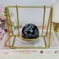 Beautiful Indigo Gabbro Natural Sphere on Gold Swing Stand 400grams