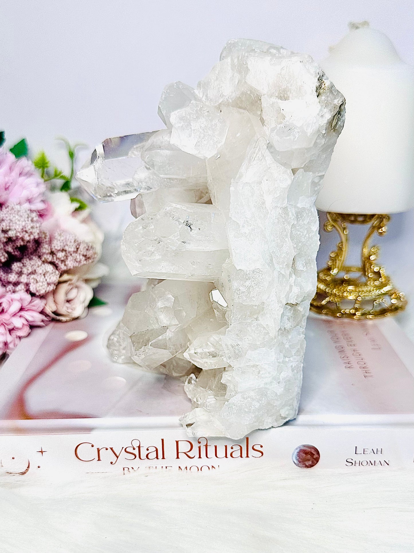 Wow!!!! Absolutely Beautiful Large High Grade Clear Quartz Free Standing Cluster 16cm 1.19KG From Brazil
