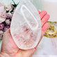 The Most Absolutely Stunning High Grade Large Clear Quartz Carved Flame | Freeform with Rainbows From Brazil 677grams