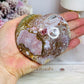 High Grade Pink Ocean Jasper Carved Puffy Heart 359g