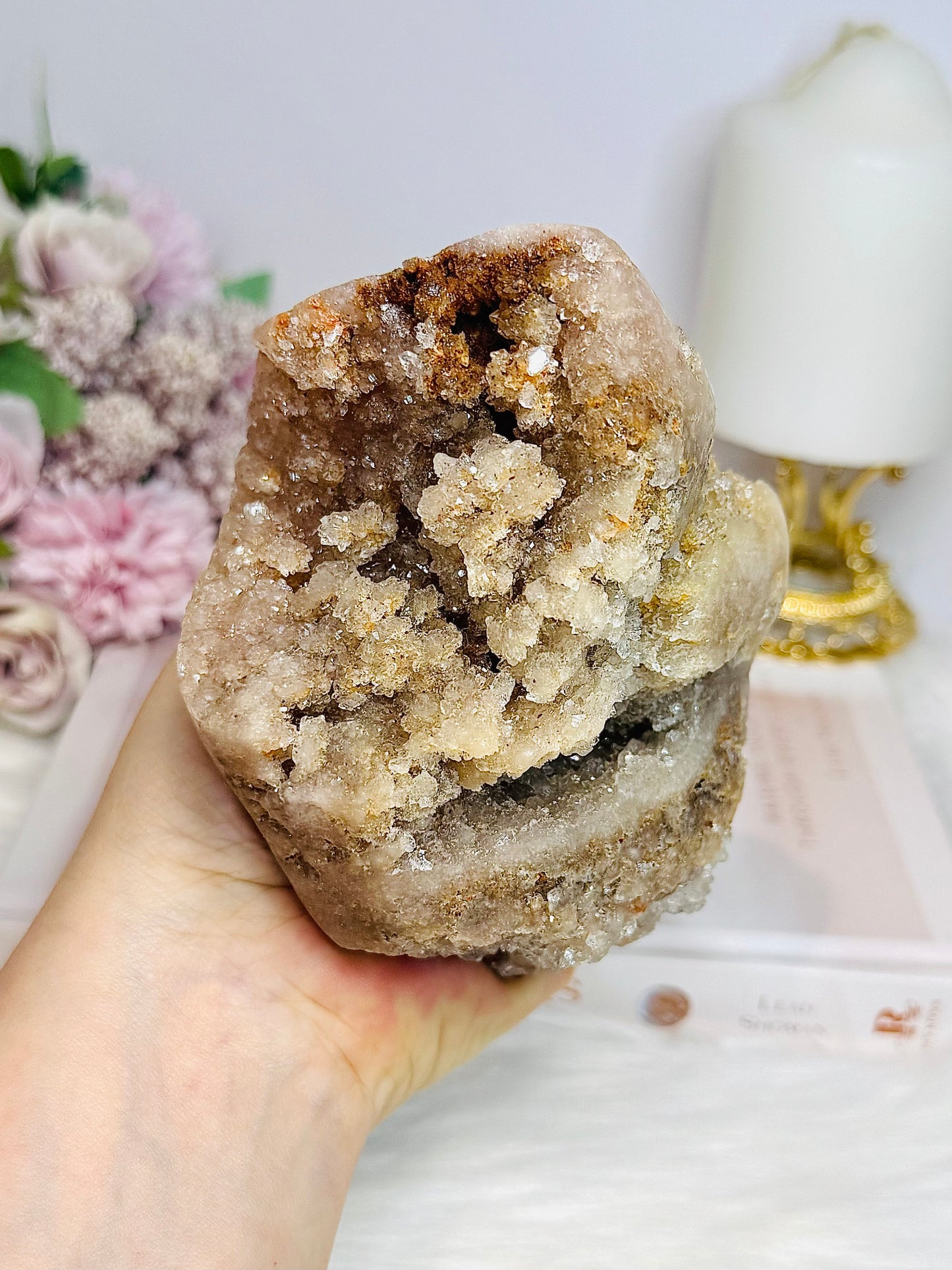 Large Natural Pink Amethyst Druzy Freeform 803g