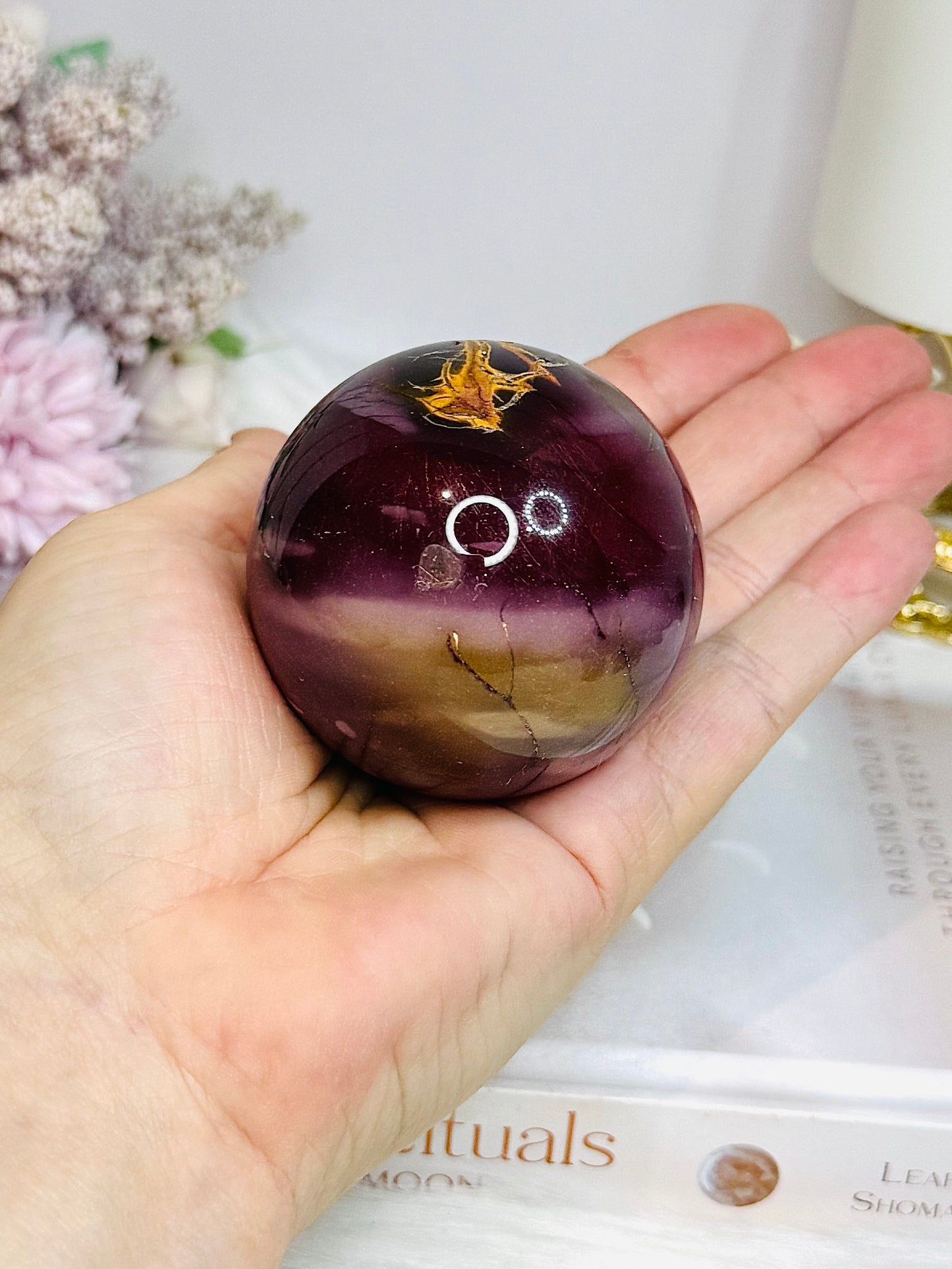 High Grade Mookaite Jasper Sphere On Stand 250g