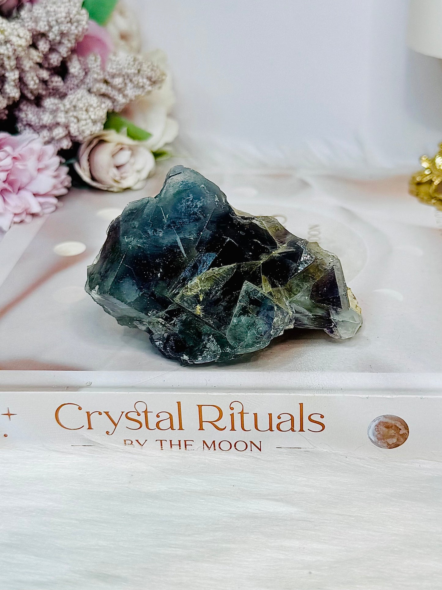Natural Rainbow Cubed Fluorite Specimen 220g
